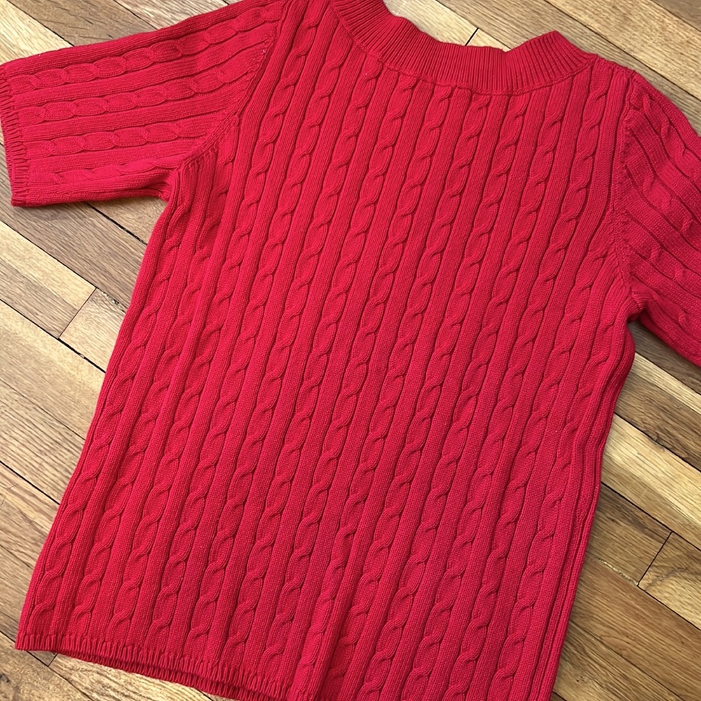 Talbots Red Cotton Sweater - Picture 4 of 7